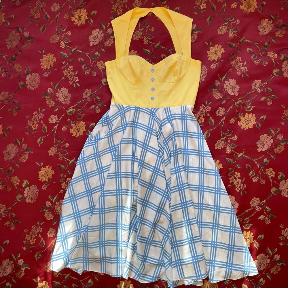 Modcloth Yellow and Blue Plaid Dress - Picture 2 of 11